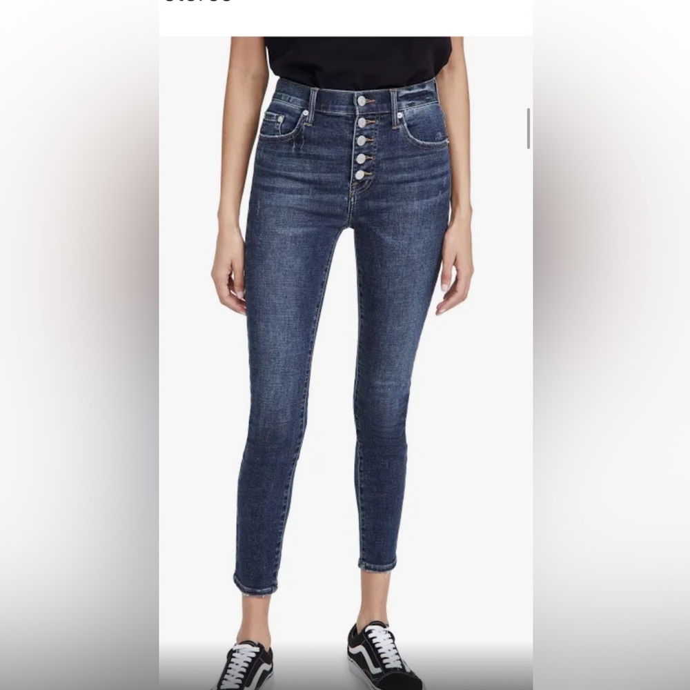 PISTOLA button fly high rise jeans